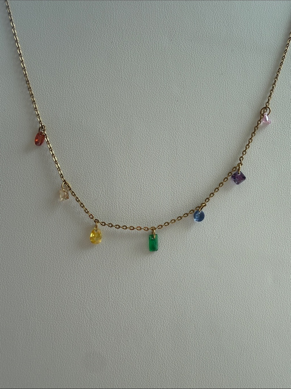 Multi-colored gemstone necklace